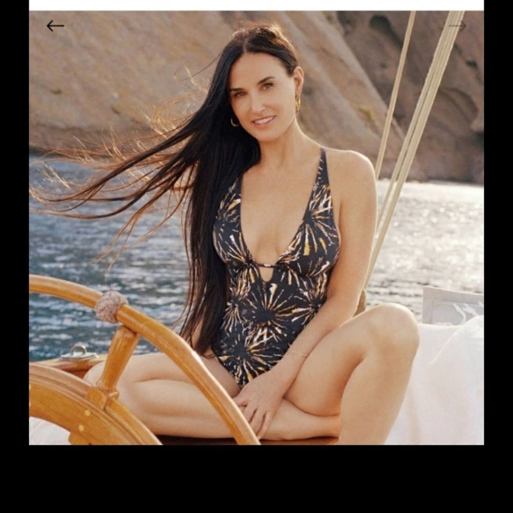 Stylish Black and Gold Women's One Piece Swimsuit